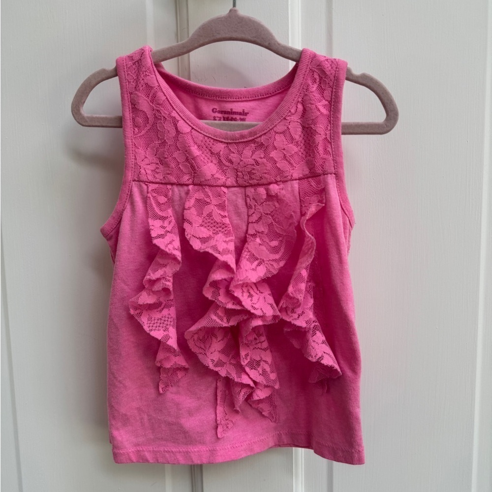 Garanimals 3T Girls Pink Lace Ruffle Tank Top Sleeveless Blouse